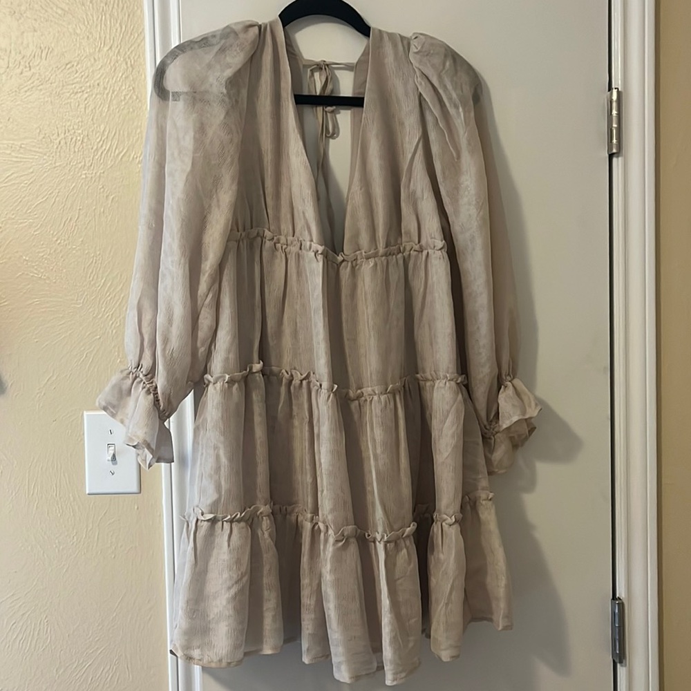 Beige babydoll style flowing dress